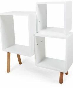 Alice & Fox Bokhylle Cube Hvit/Natur