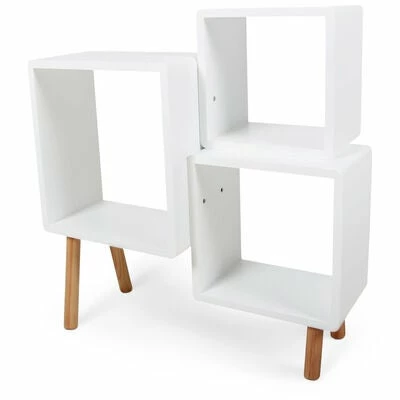 Alice & Fox Bokhylle Cube Hvit/Natur 1 Alice & Fox Bokhylle Cube Hvit/Natur