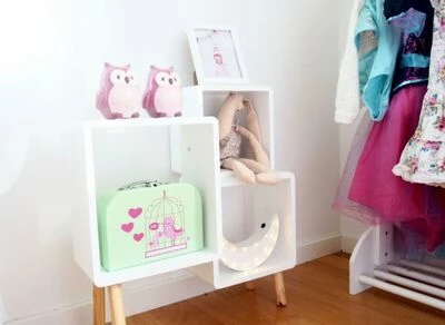 Alice & Fox Bokhylle Cube Hvit/Natur 5 Alice & Fox Bokhylle Cube Hvit/Natur - Bilde 5