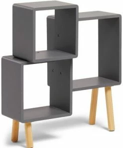 Alice & Fox Bokhylle Cube, Grå/Natur