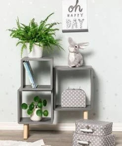 Alice & Fox Bokhylle Cube, Grå/Natur 9 Alice & Fox Bokhylle Cube, Grå/Natur -jollyroom Butikk 13A 122 grey 2256 3a