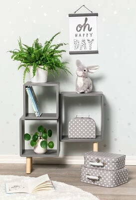 Alice & Fox Bokhylle Cube, Grå/Natur 3 Alice & Fox Bokhylle Cube, Grå/Natur - Bilde 3