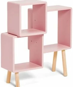 Alice & Fox Bokhylle Cube, Rosa/Hvit