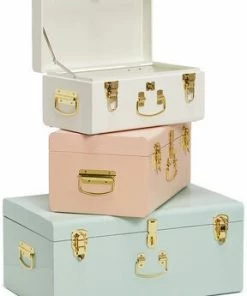 Minitude Oppbevaringskasser Koffert 3-pack, Rosa/Grønn -jollyroom Butikk 2172027G S3 2460 3a