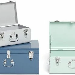 Petite Déco Oppbevaringskasser Koffert 3-pack, Grå/Blå -jollyroom Butikk 2172027M S3 2460 3a