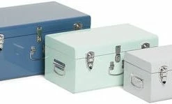 Petite Déco Oppbevaringskasser Koffert 3-pack, Grå/Blå -jollyroom Butikk 2172027M S3 2460 4c