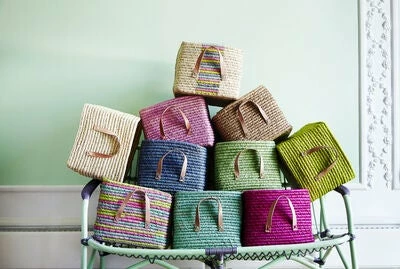 Rice Oppbevaringskurv Med Lærhåndtak, Mint 2 Rice Oppbevaringskurv Med Lærhåndtak, Mint - Bilde 2