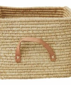 Rice Oppbevaringskurv M/Lærhåndtak