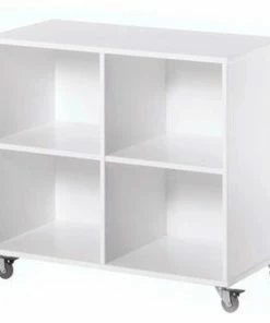 Hoppekids Bokhylle Med Hjul, Hvitt