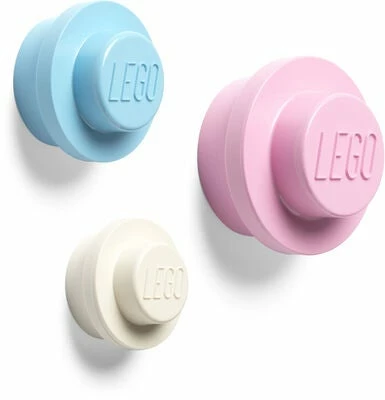 LEGO Oppbevaring Med Knagg 3-pack, Hvit/Rosa/Blå 2 LEGO Oppbevaring Med Knagg 3-pack, Hvit/Rosa/Blå - Bilde 2