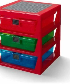 LEGO Oppbevaringshylle Med 3 Skuffer, Rød -jollyroom Butikk 40950001 2595 4a