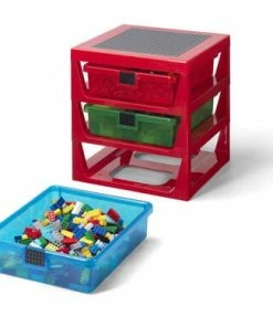 LEGO Oppbevaringshylle Med 3 Skuffer, Rød -jollyroom Butikk 40950001 2595 4c