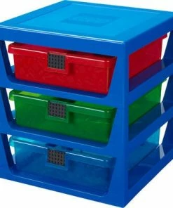 LEGO Oppbevaringshylle Med 3 Skuffer, Blå