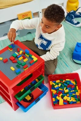 LEGO Oppbevaringshylle Med 3 Skuffer, Blå 4 LEGO Oppbevaringshylle Med 3 Skuffer, Blå - Bilde 4