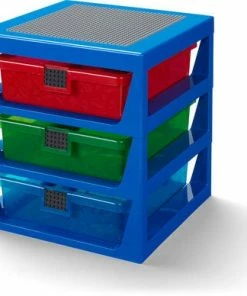 LEGO Oppbevaringshylle Med 3 Skuffer, Blå 10 LEGO Oppbevaringshylle Med 3 Skuffer, Blå -jollyroom Butikk 40950002 2595 4a