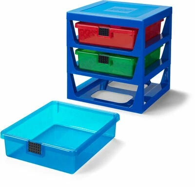 LEGO Oppbevaringshylle Med 3 Skuffer, Blå 6 LEGO Oppbevaringshylle Med 3 Skuffer, Blå - Bilde 6