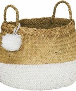 KidsDepot PomPom Oppbevaringskurv Large, White