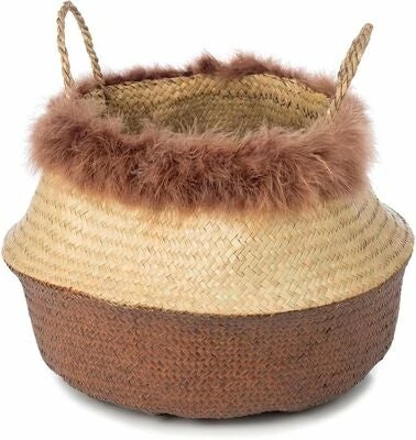 KidsDepot Fera Oppbevaringskurv Large, Seagrass/Brown 1 KidsDepot Fera Oppbevaringskurv Large, Seagrass/Brown