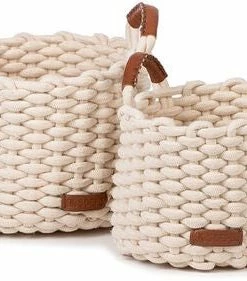 KidsDepot Korbo Oppbevaringskurv Medium 2-pack, White