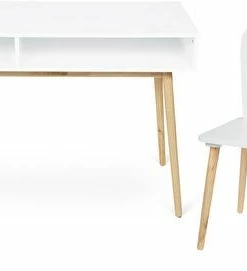 Alice & Fox Felicia Skrivebord Og Stol, Hvit/Natur -jollyroom Butikk 562697