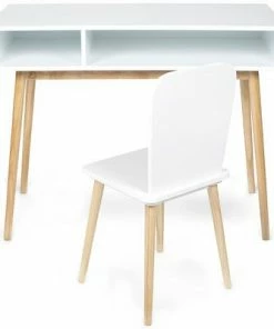 Alice & Fox Felicia Skrivebord Og Stol, Hvit/Natur -jollyroom Butikk 571800