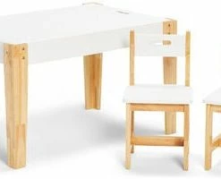 Alice & Fox Lekebord Og Stol Med Oppbevaring, Hvit
