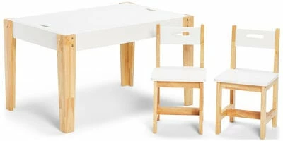 Alice & Fox Lekebord Og Stol Med Oppbevaring, Hvit 1 Alice & Fox Lekebord Og Stol Med Oppbevaring, Hvit