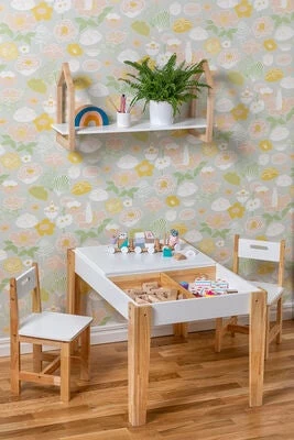 Alice & Fox Lekebord Og Stol Med Oppbevaring, Hvit 3 Alice & Fox Lekebord Og Stol Med Oppbevaring, Hvit - Bilde 3