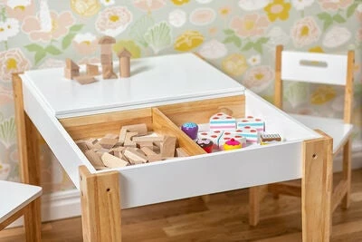 Alice & Fox Lekebord Og Stol Med Oppbevaring, Hvit 6 Alice & Fox Lekebord Og Stol Med Oppbevaring, Hvit - Bilde 6