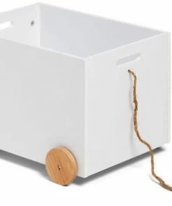 Alice & Fox Oppbevaringskasse M. Hjul, Hvit