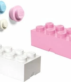 LEGO Oppbevaring Med Knagg 3-pack, Hvit/Rosa/Blå