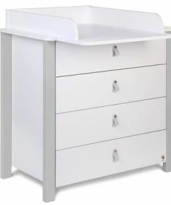 Yappy Kids Étude Kommode Med Stellebord, Hvit/Grå