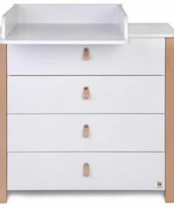 Yappy Kids Étude Kommode Med Stellebord, Hvit/Bøk