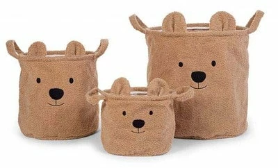 Childhome 3-Pack Teddy Oppbevaringskurver, Brun 1 Childhome 3-Pack Teddy Oppbevaringskurver, Brun