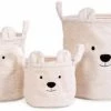 Childhome Oppbevaringskurv 3-pakning Teddy, Off-white