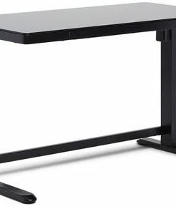 JLY Future Justerbart Skrivebord Med Glasskive, Svart