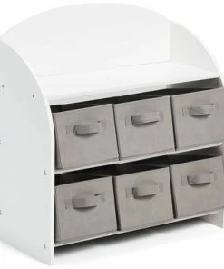 Cloudberry Castle Bokhylle Med Oppbevaring, Grå