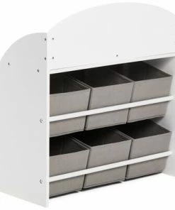 Cloudberry Castle Bokhylle Med Oppbevaring, Grå -jollyroom Butikk FSR020 Grey 2194 4b