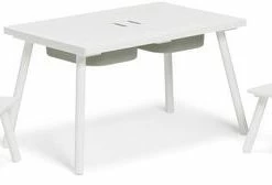 Alice & Fox Bord Og Stol Med Oppbevaring, Hvit