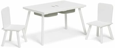 Alice & Fox Bord Og Stol Med Oppbevaring, Hvit 1 Alice & Fox Bord Og Stol Med Oppbevaring, Hvit