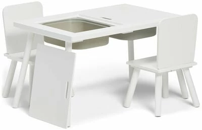 Alice & Fox Bord Og Stol Med Oppbevaring, Hvit 4 Alice & Fox Bord Og Stol Med Oppbevaring, Hvit - Bilde 4