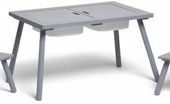 Alice & Fox Bord Og Stol Med Oppbevaring, Grå