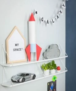 Alice & Fox Triangle Vegghylle 2-plan, Hvit -jollyroom Butikk HW 047 WHITE 2256 3d