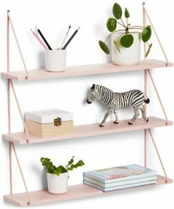 Alice & Fox Triangle 3-Plan Vegghylle, Rosa -jollyroom Butikk HW 050 Pink 2256 3a