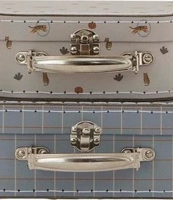 OYOY Mini Pappkofferter, Blue/Clay