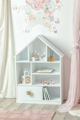 Alice & Fox Bokhylle Med Skuff Princess, Hvit 2 Alice & Fox Bokhylle Med Skuff Princess, Hvit - Bilde 2