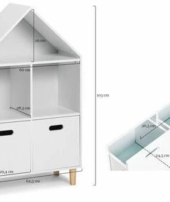Alice & Fox Kommode Hus 2-etasjer, Hvit -jollyroom Butikk SD TriBK 2L WHITE 2675 4aa