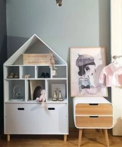 Alice & Fox Kommode Hus 3-plan, Grå -jollyroom Butikk SD TriBK203L GREY 2675 3b