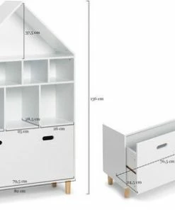 Alice & Fox Kommode Hus 3-plan, Grå -jollyroom Butikk SD TriBK203L GREY 2675 4aa