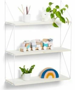 Minitude Vegghylle Brooklyn 3-Plan, Natur/Hvit -jollyroom Butikk SHIDAM10A 3L White Natural 2675 4a